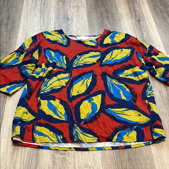 Anthropologie X Corey Lynn Calter Palm Leaf Print Top - Picture 2 of 7